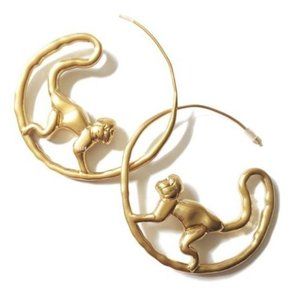 Tory Burch Gold Monkey Hoop Earrings